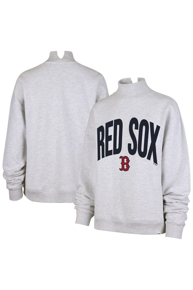 Women's '47  Heather Gray Boston Red Sox Subtle Muse Mock Neck Sweatshirt, Main, color, Heather Gray