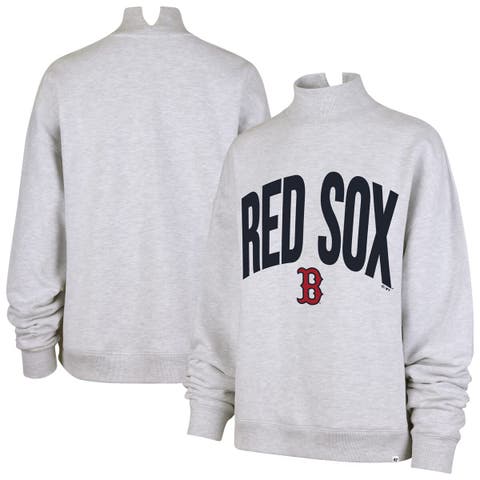 Women's '47  Heather Gray Boston Red Sox Subtle Muse Mock Neck Sweatshirt