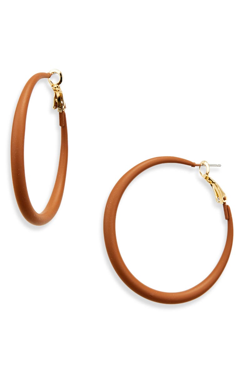Hoop Mobb Melanted Hoop Earrings, Main, color, Mahogany