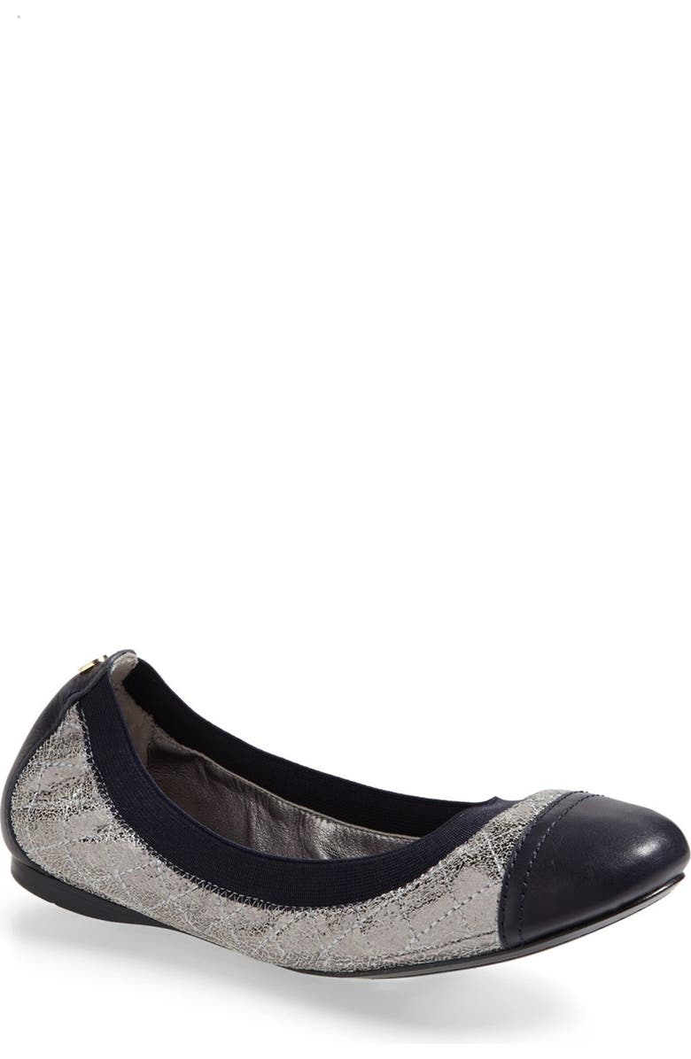 Tory Burch 'Bridgette' Quilted Leather Ballet Flat, Main, color,