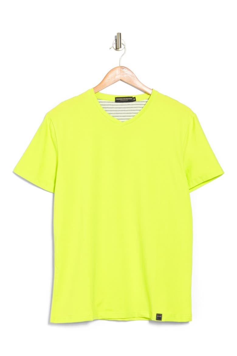 Solid V-Neck T-Shirt, Alternate, color, NEON YELLOW