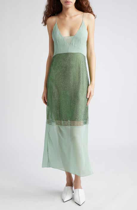 Stella McCartney Crystal Panel Satin Slipdress