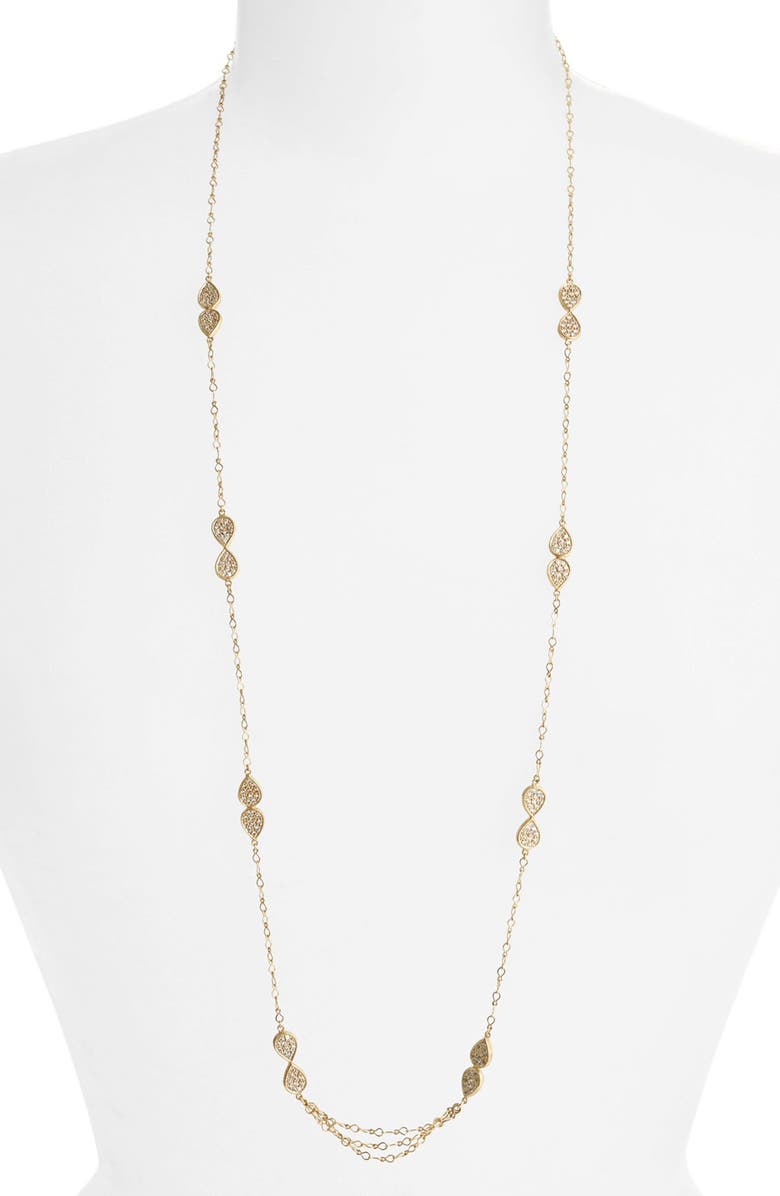 Melinda Maria 'June - Leaf' Long Station Necklace, Main, color,
