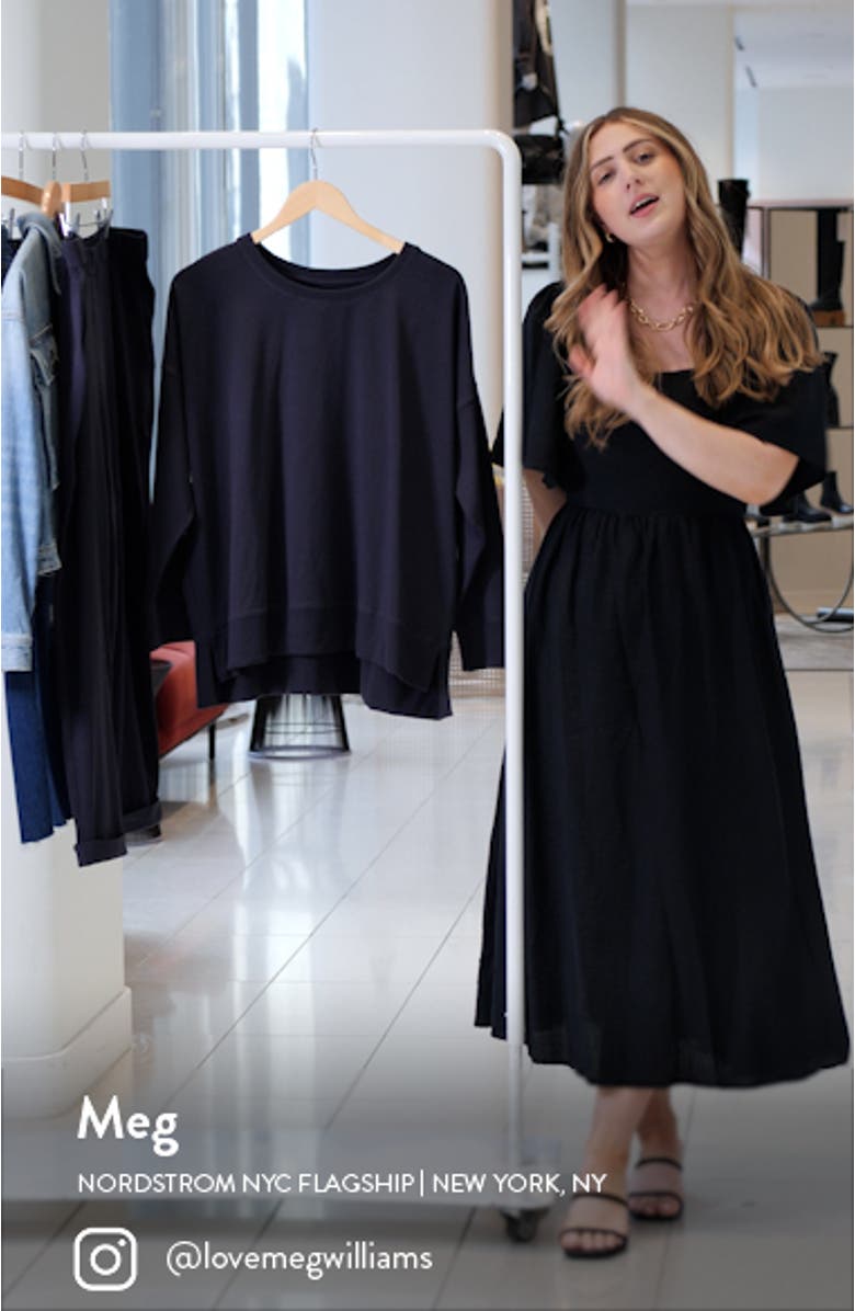 Stretch Organic Cotton High-Low Sweatshirt, sales video thumbnail