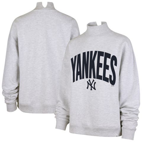 Women's '47  Heather Gray New York Yankees Subtle Muse Mock Neck Sweatshirt