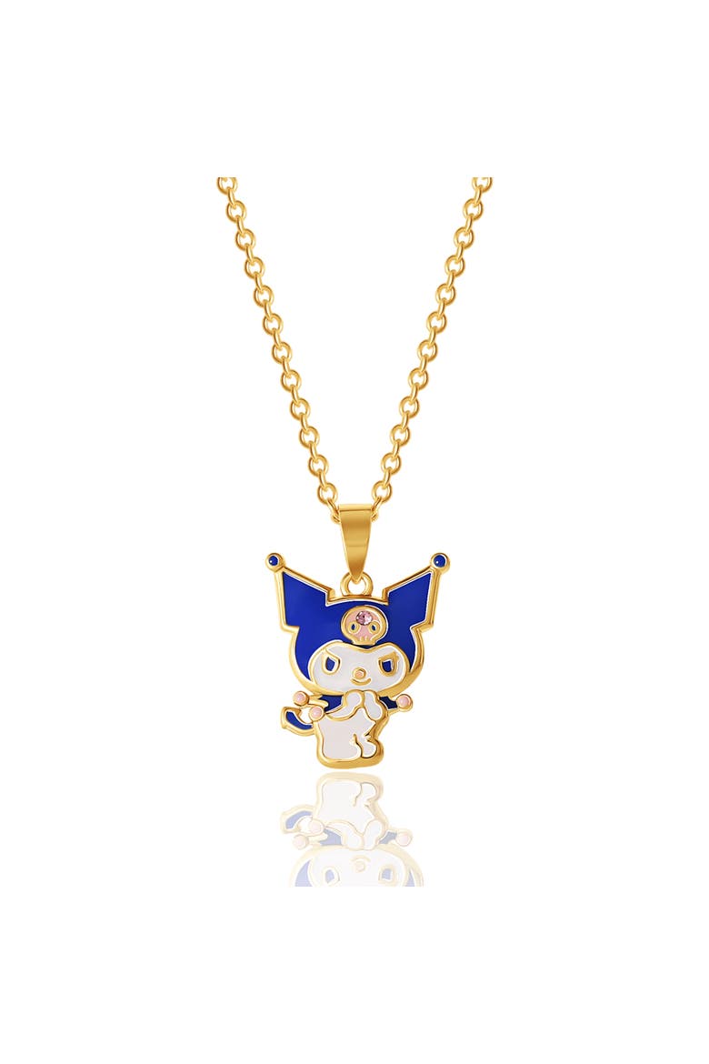 Light Rose Crystal Kuromi Pendant - 18'' Chain,, Main, color, Gold