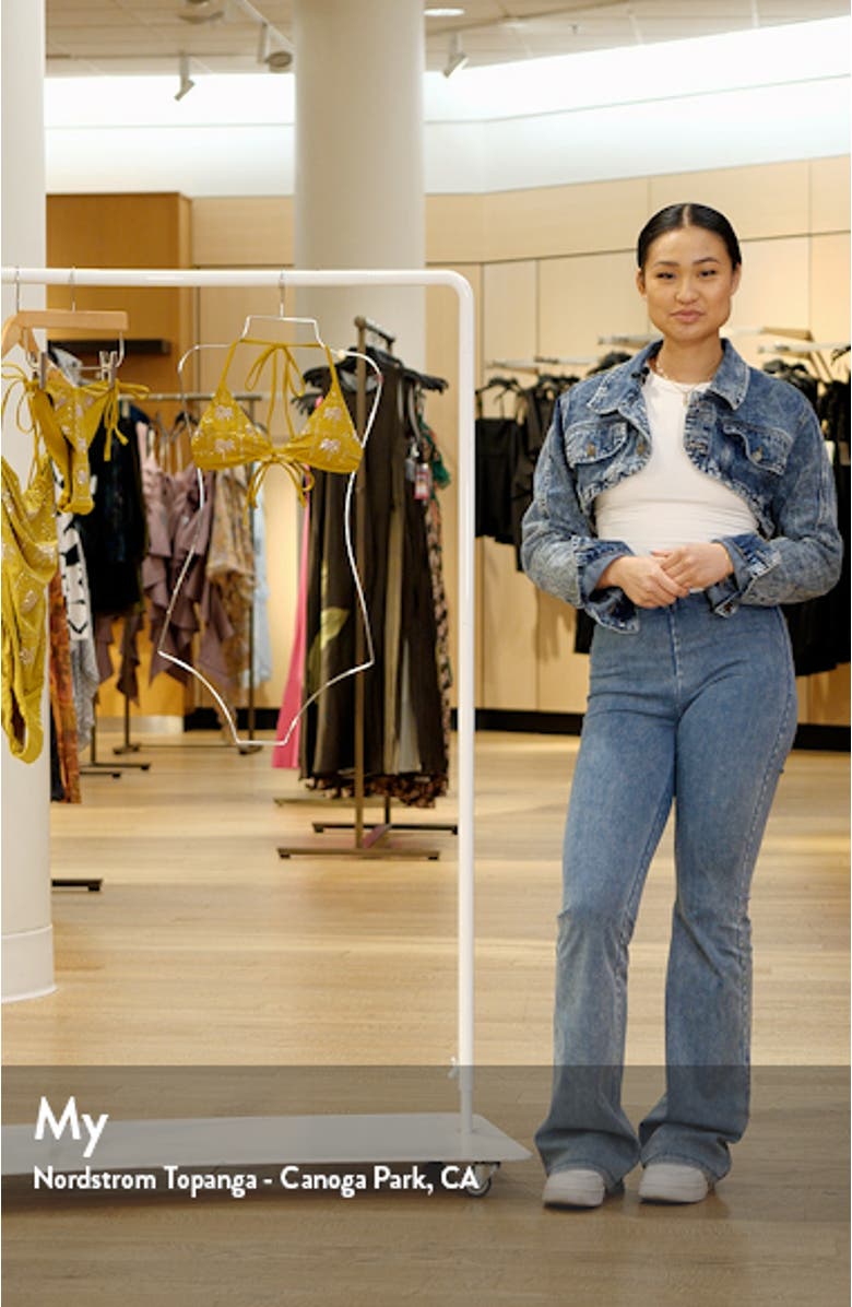 Olive Palmetto Balminess Reversible Triangle Bikini Top, sales video thumbnail