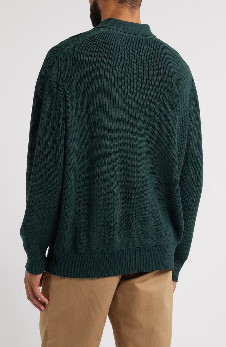 Corridor Slouchy Cotton Polo Sweater, Alternate, color, Grn