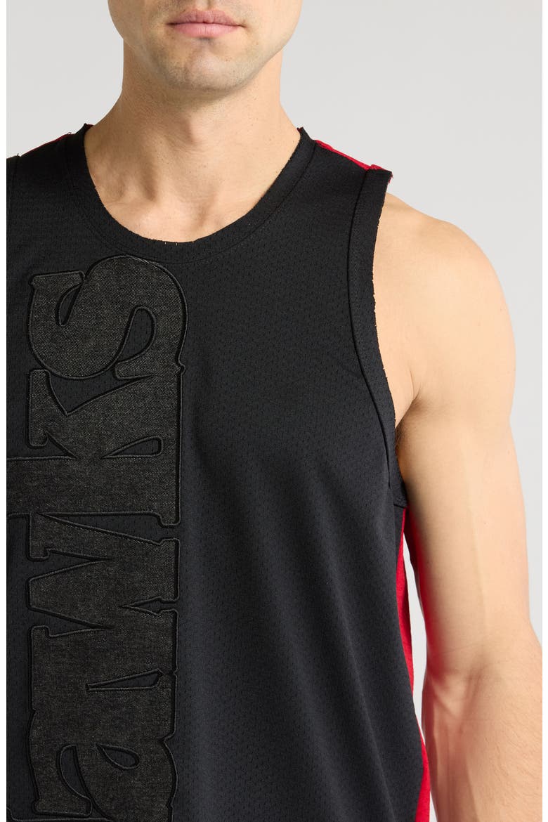 Atlanta Hawks Appliqué Mesh Jersey, Alternate, color, BLACK MULTI