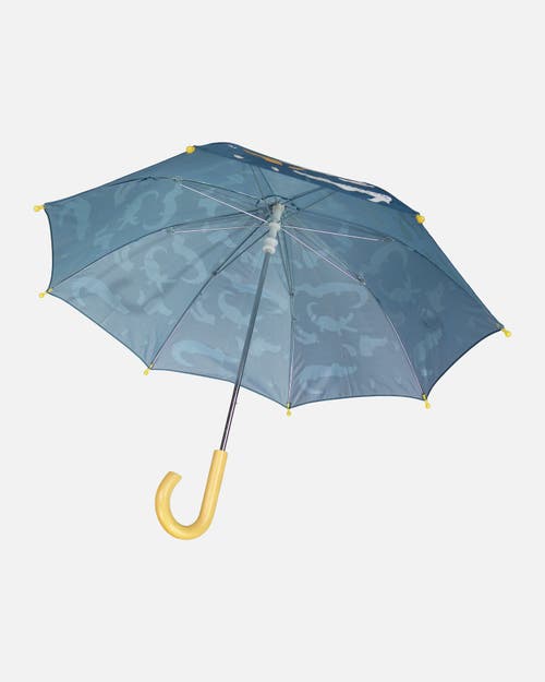 Deux Par Deux Kids Unisex Blue Umbrella With Crocodiles That Change Color Upon Contact With Water In Blue With Crocodile