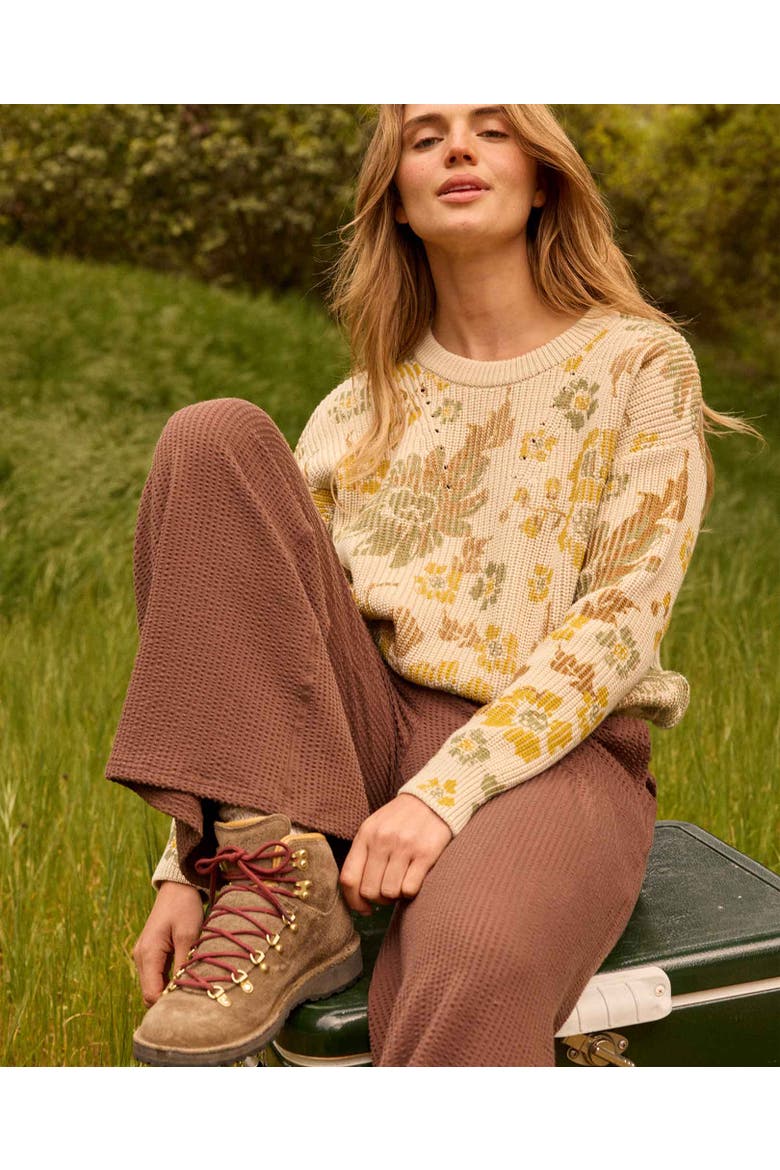 Chaka Wide Leg Crop Pant, Alternate, color, Chestnut Texture