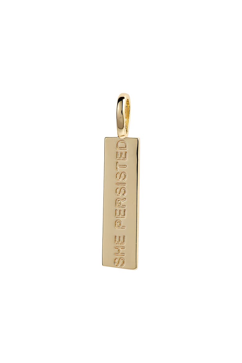 Icons She Persisted Bar Charm, Main, color, GOLD