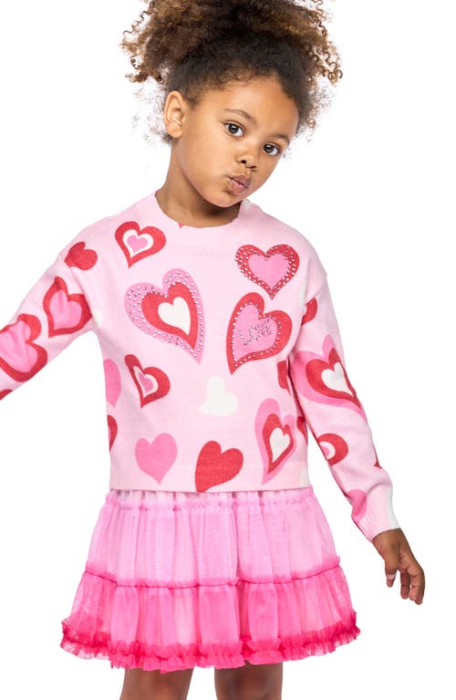 Shop Truly Me Kids' Heart Tutu Dress In Pink Multi