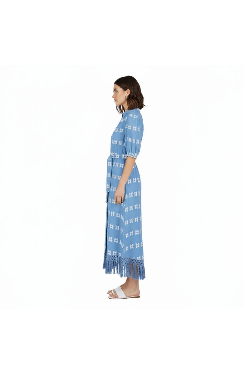 Mer St. Barth Estelle Womens Fringed Shirtdress, Alternate, color, Sky Blue