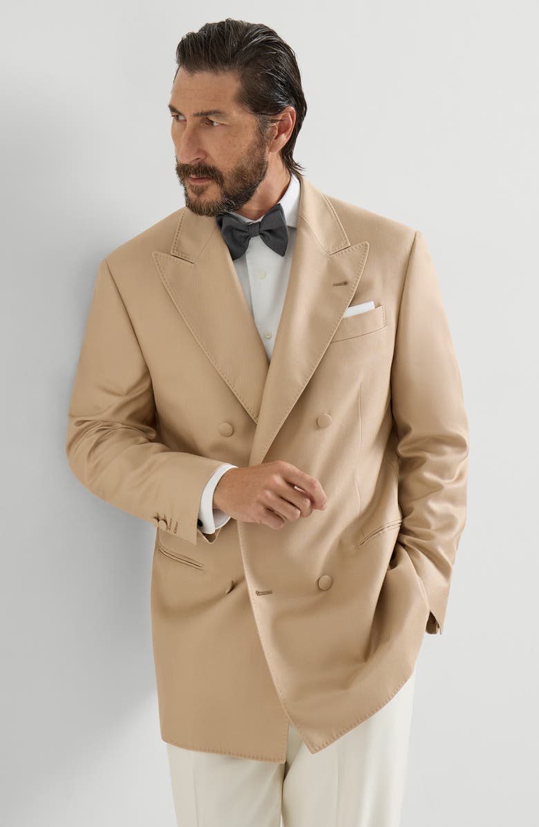 Brunello Cucinelli Tuxedo Jacket, Alternate, color, Camel