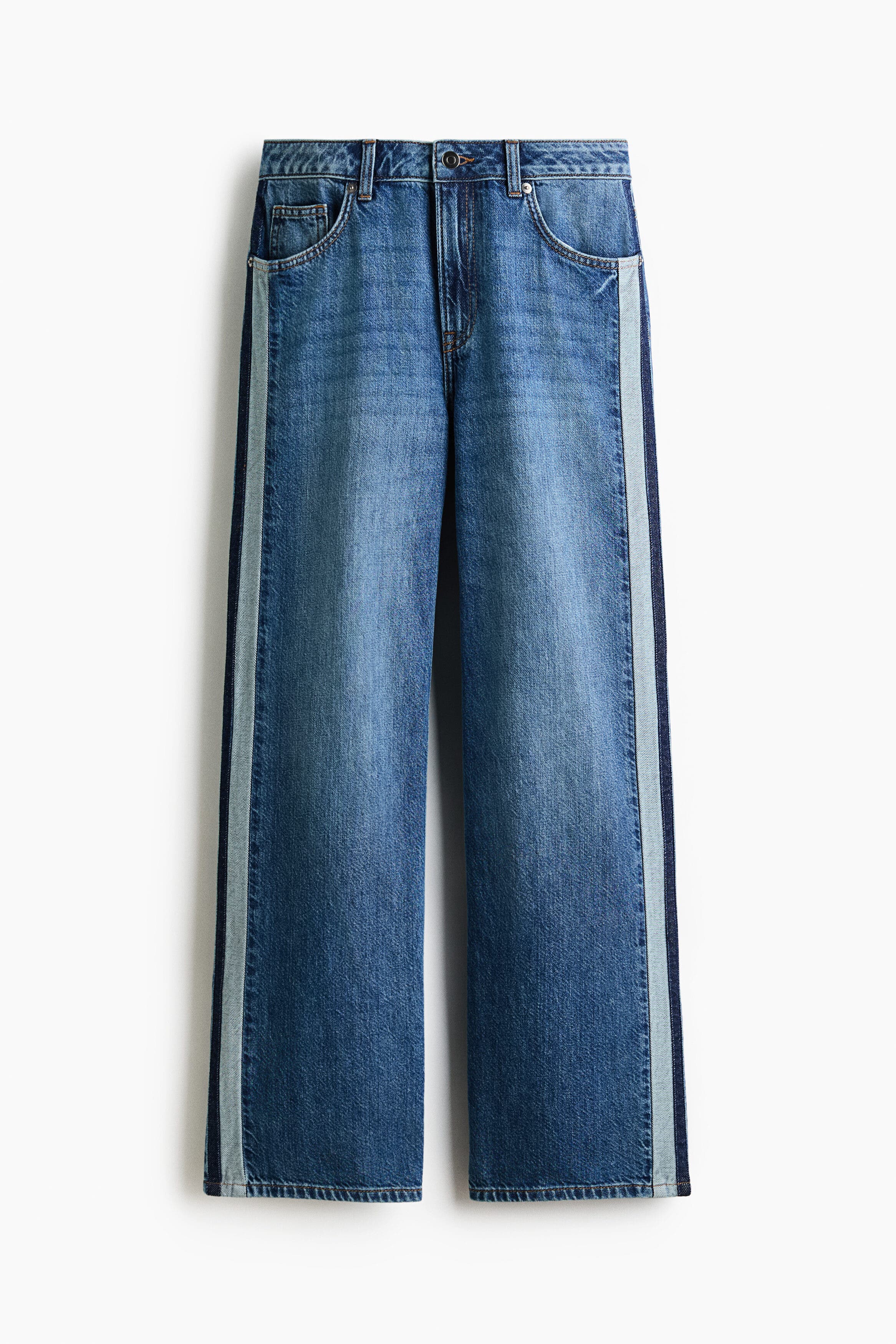 Wide Regular Side-striped Jeans
