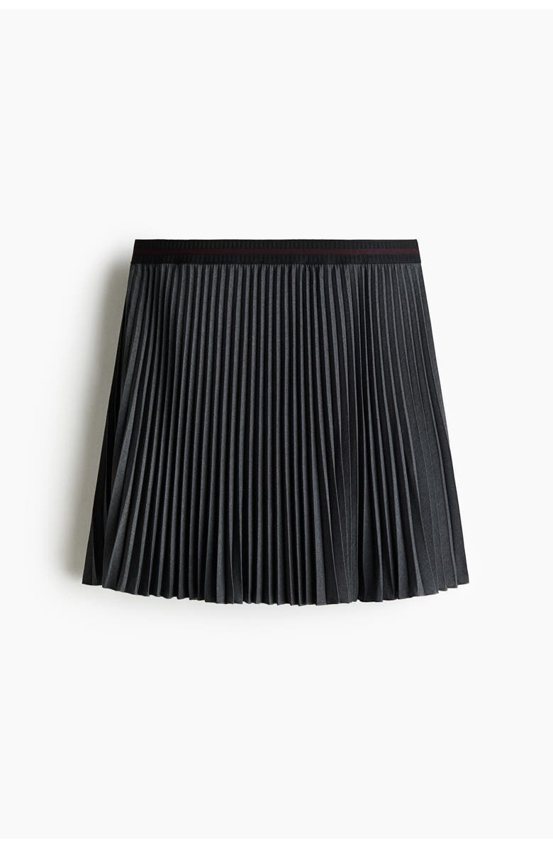 H&M Pleated Mini Skirt, Main, color, Dark Gray
