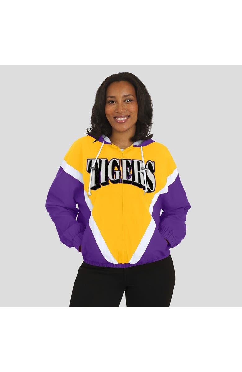 WEAR by Erin Andrews Women's WEAR by Erin Andrews Gold/Purple LSU Tigers Colorblock Full-Zip Hoodie Windbreaker Jacket, Alternate, color, Gold