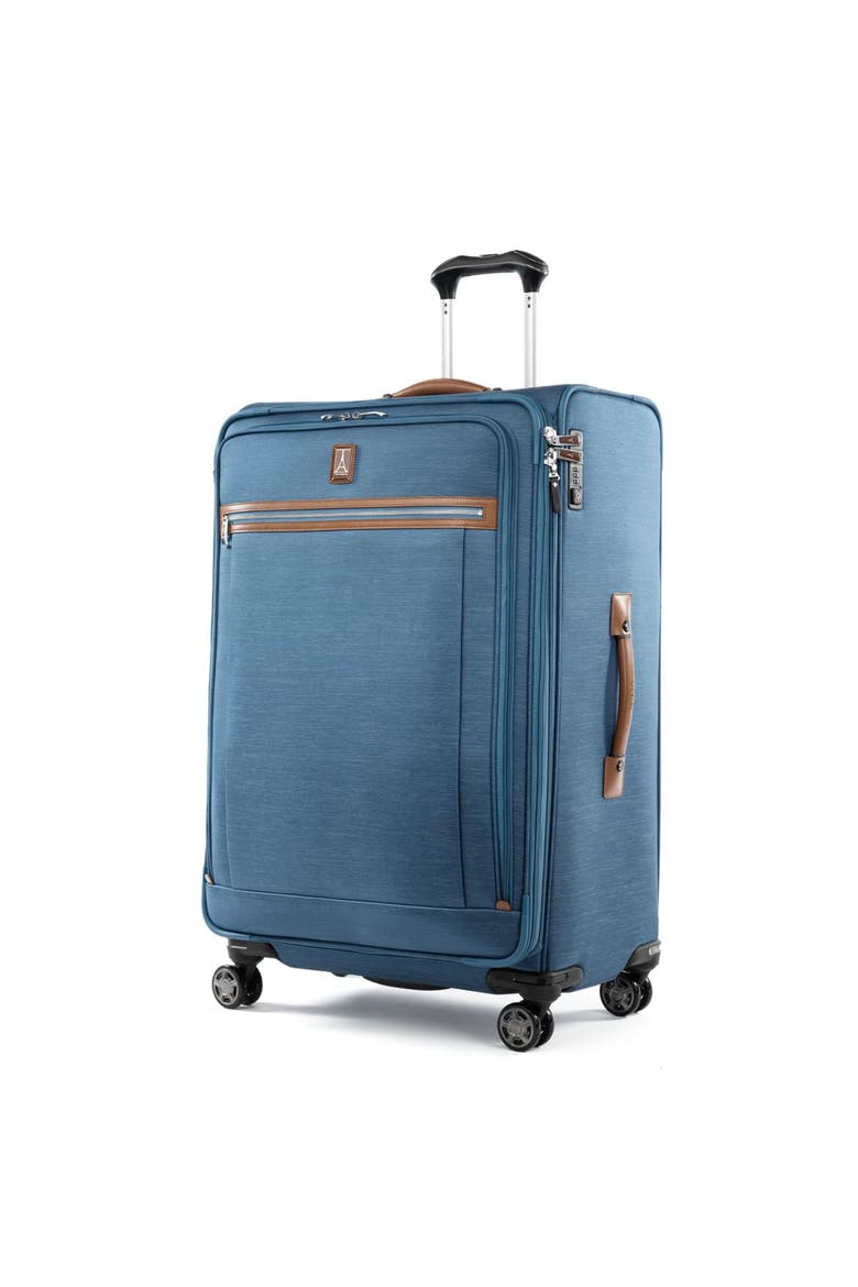 Platinum Elite Softside Expandable 29" Large Checked Spinner Luggage, Alternate, color, Coastal Blue