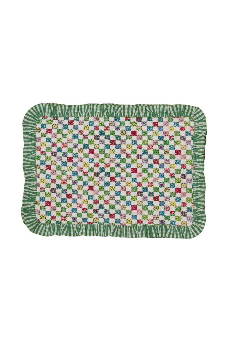 Rebecca Ruffle Placemat, Set of 4, Main, color, Green