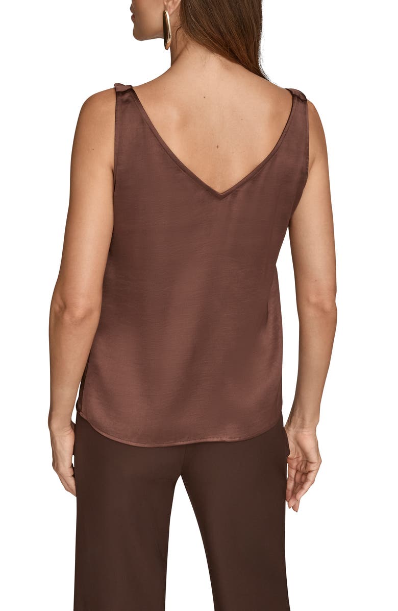 Donna Karan New York Cowl Neck Charmeuse Tank, Alternate, color, Chocolate Pearl