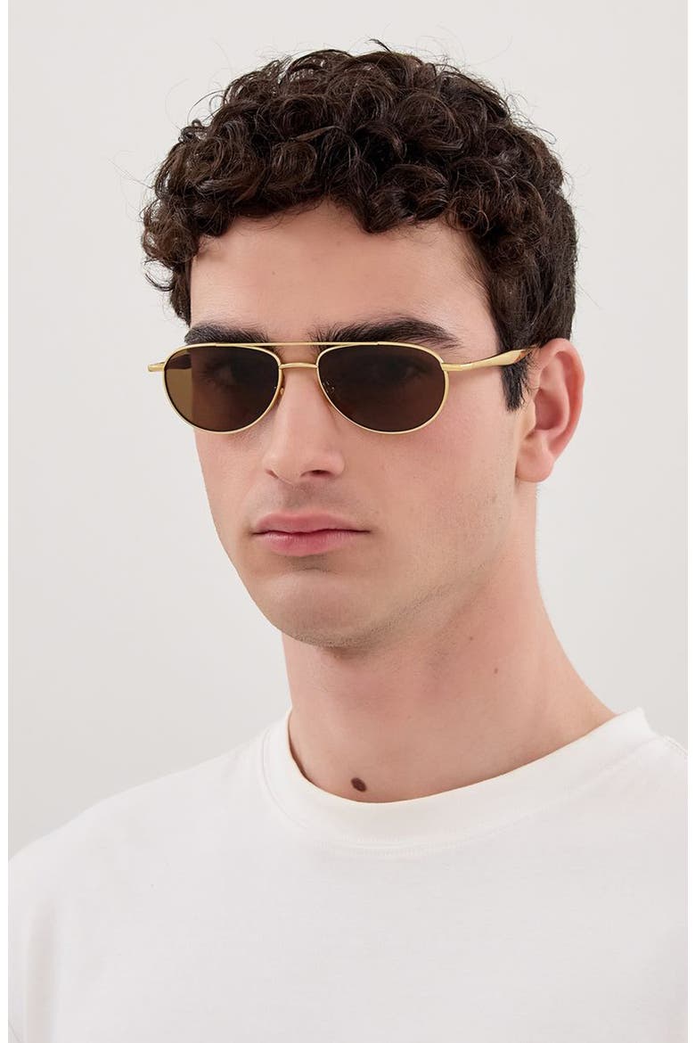 56mm Geometric Sunglasses, Alternate, color, GOLD