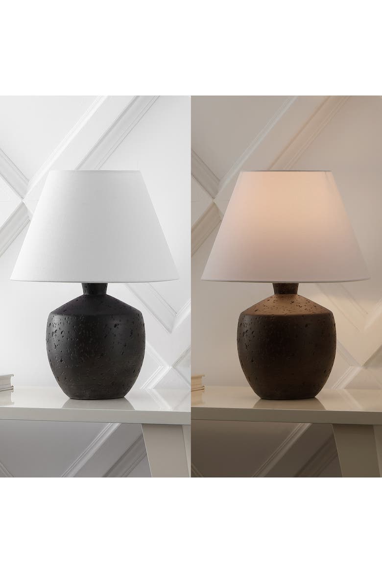Myron 18" Minimalist Scandinavian Concrete Effect Resin/Iron LED Table Lamp, Alternate, color, Black