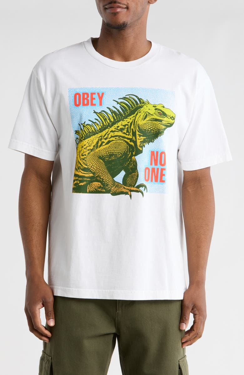 Obey No One Reptile Graphic T-Shirt, Main, color, Pigment Vintage White