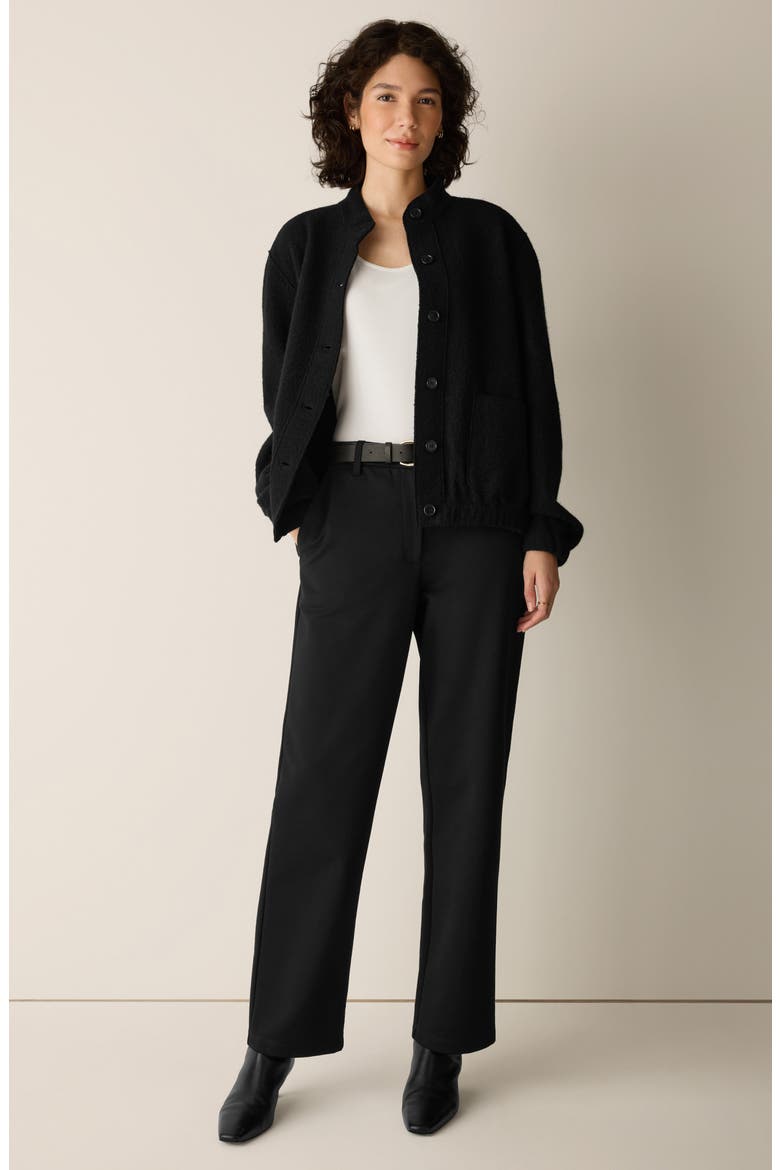 High Waist Straight Leg Pants, Alternate, color, BLACK