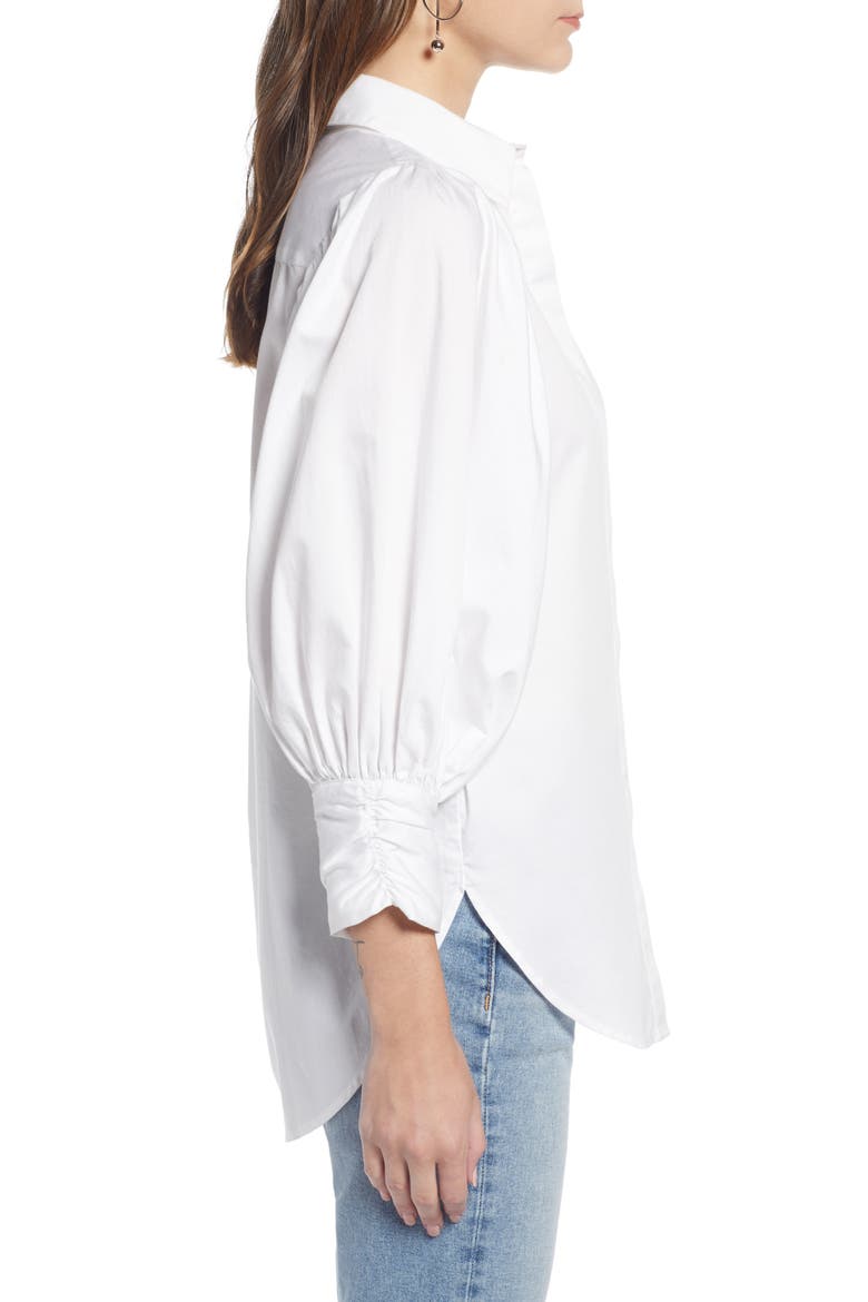 Full Sleeve Button Through Shirt (Nordstrom Exclusive), Alternate, color, WHITE