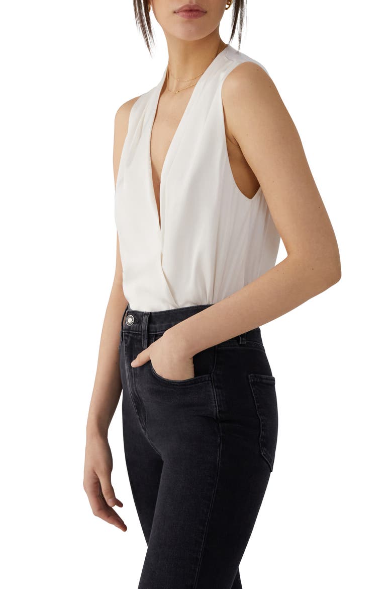 The Date Sleeveless Wrap Bodysuit, Main, color, IVORY