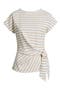  White Tan Cassandra Stripe