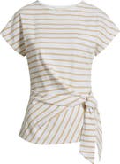 Caslon® Drop Shoulder Tie Front Top