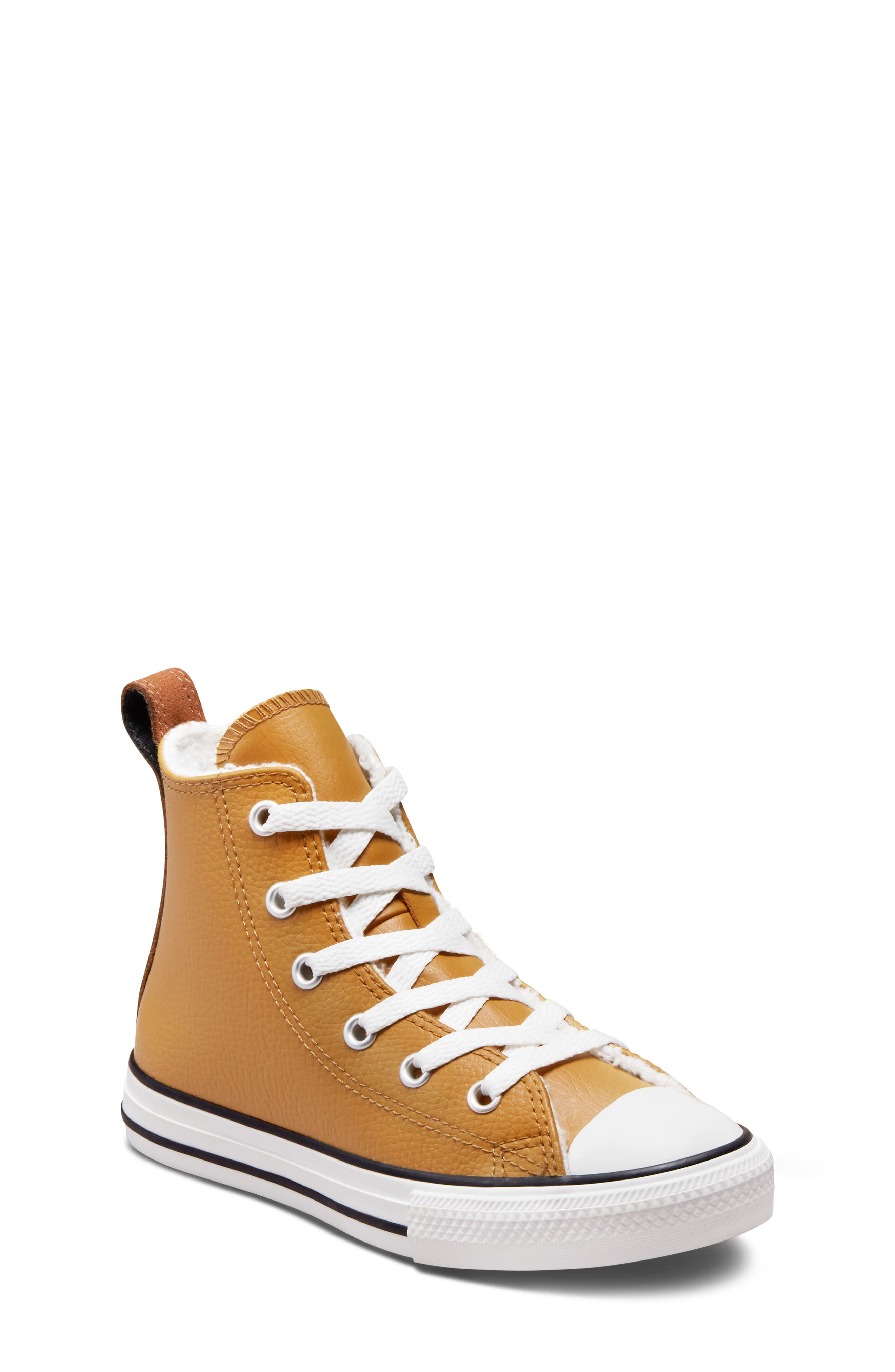 Converse Kids' Chuck Taylor<sup>®</sup> All Star<sup>®</sup> Hi Faux Shearling Sneaker, Main, color, 