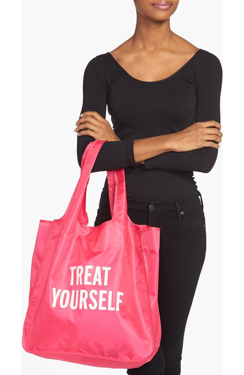 Kate Spade New York 'treat yourself' reusable shopping tote, Alternate, color,