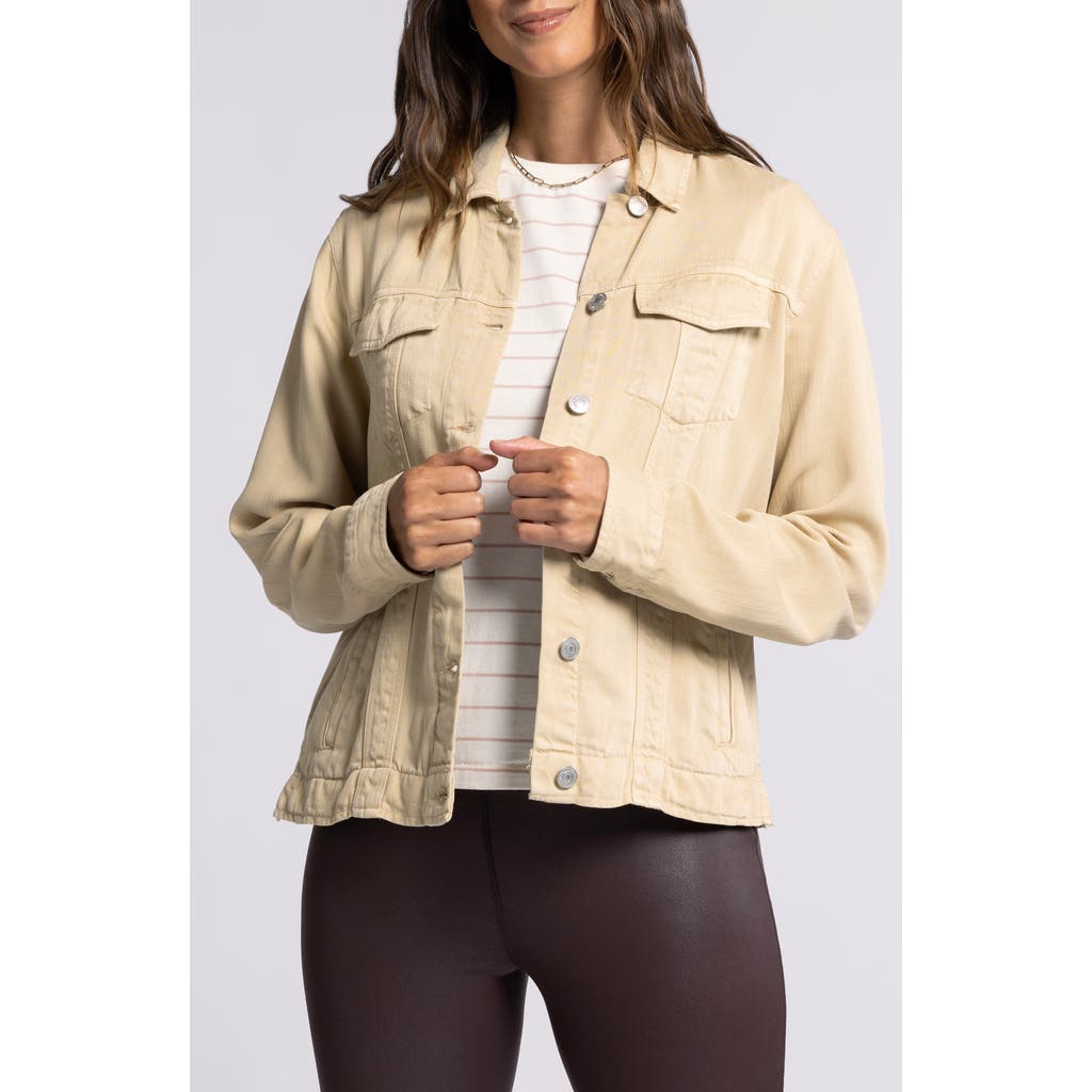 Thread & Supply Jackie Denim Trucker Jacket In Brown