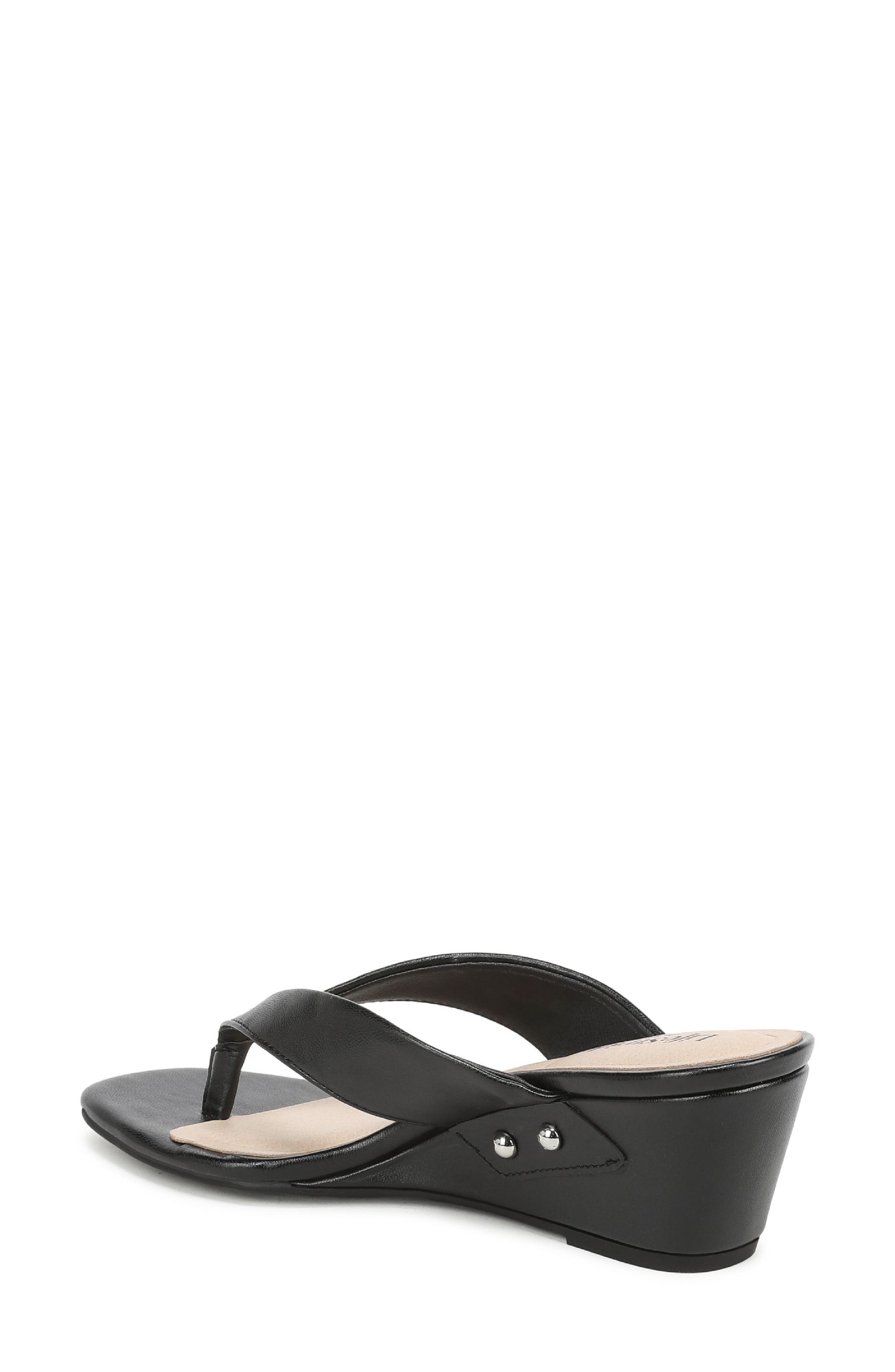 Stella Wedge Flip Flop, Alternate, color, BLACK