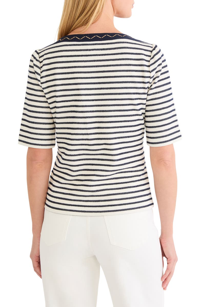 NIC+ZOE Embroidered Knit Top, Alternate, color, Indigo Multi