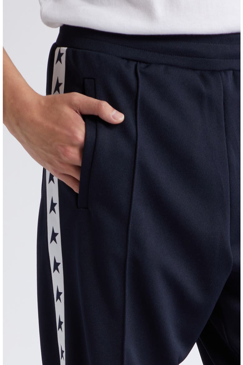 Isaac Star Logo Tape Wide Leg Track Pants, Alternate, color, DARK BLUE/ WHITE