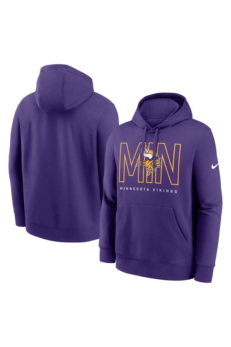 Men's Nike Purple Minnesota Vikings Busted Play Club Fleece Pullover Hoodie, Alternate, color, Purple