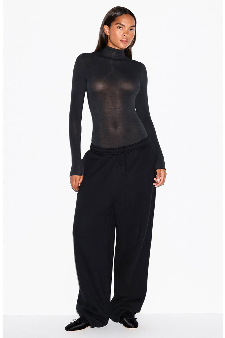 Long Sleeve Turtleneck Bodysuit, Alternate, color, ONYX