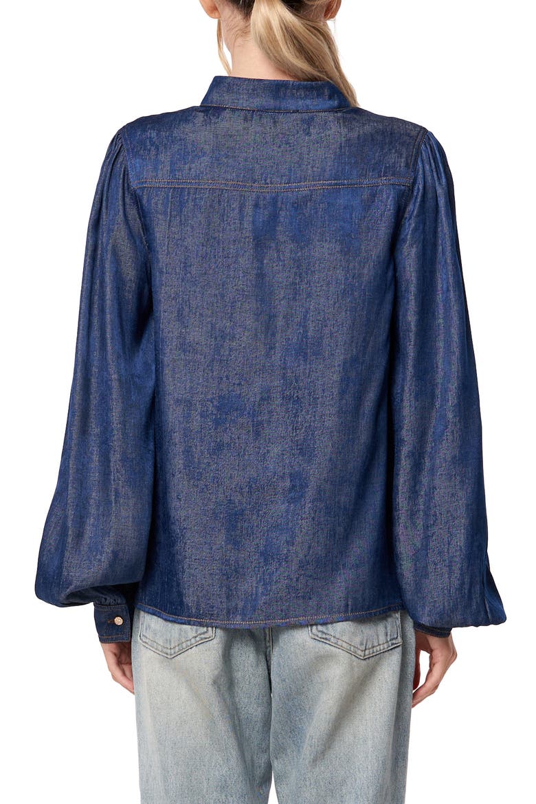Xavia Split Neck Top, Alternate, color, BLUE