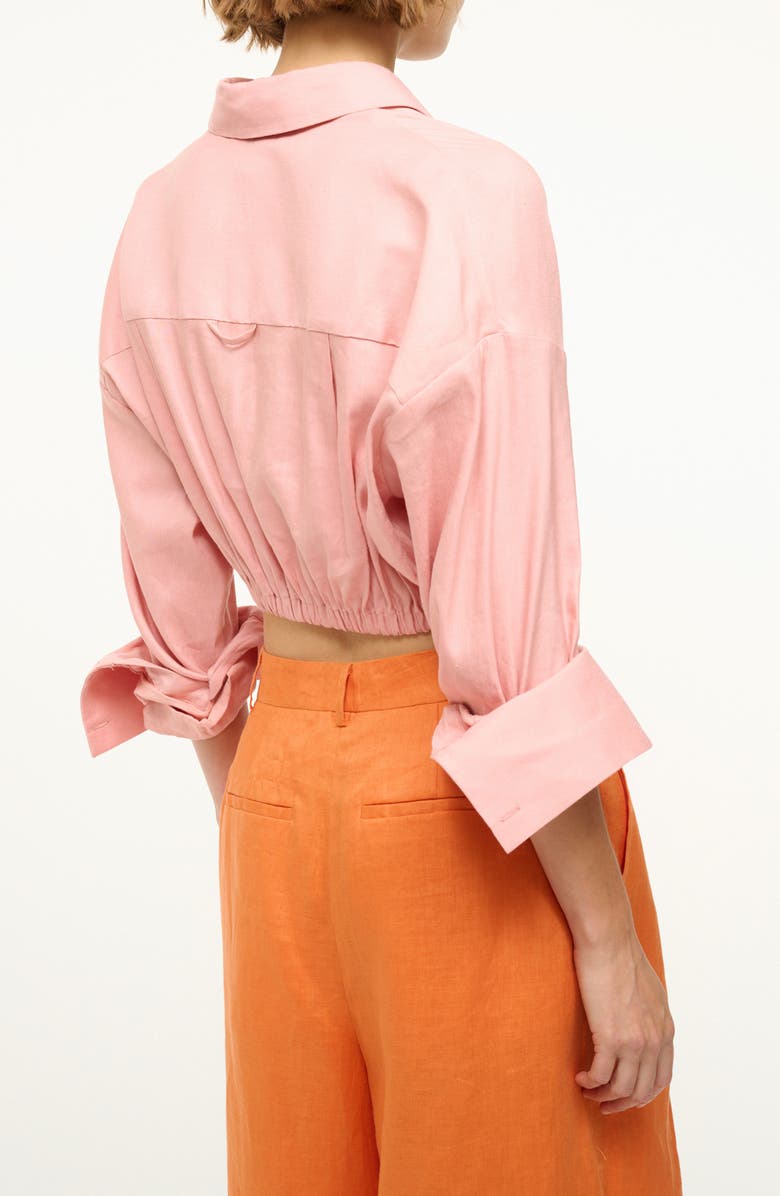 STAUD Lisa Linen Button-Up Shirt, Alternate, color, Faded Blush