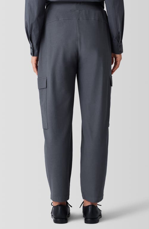 Eileen Fisher Ankle Lantern Cargo Pants In Ebony