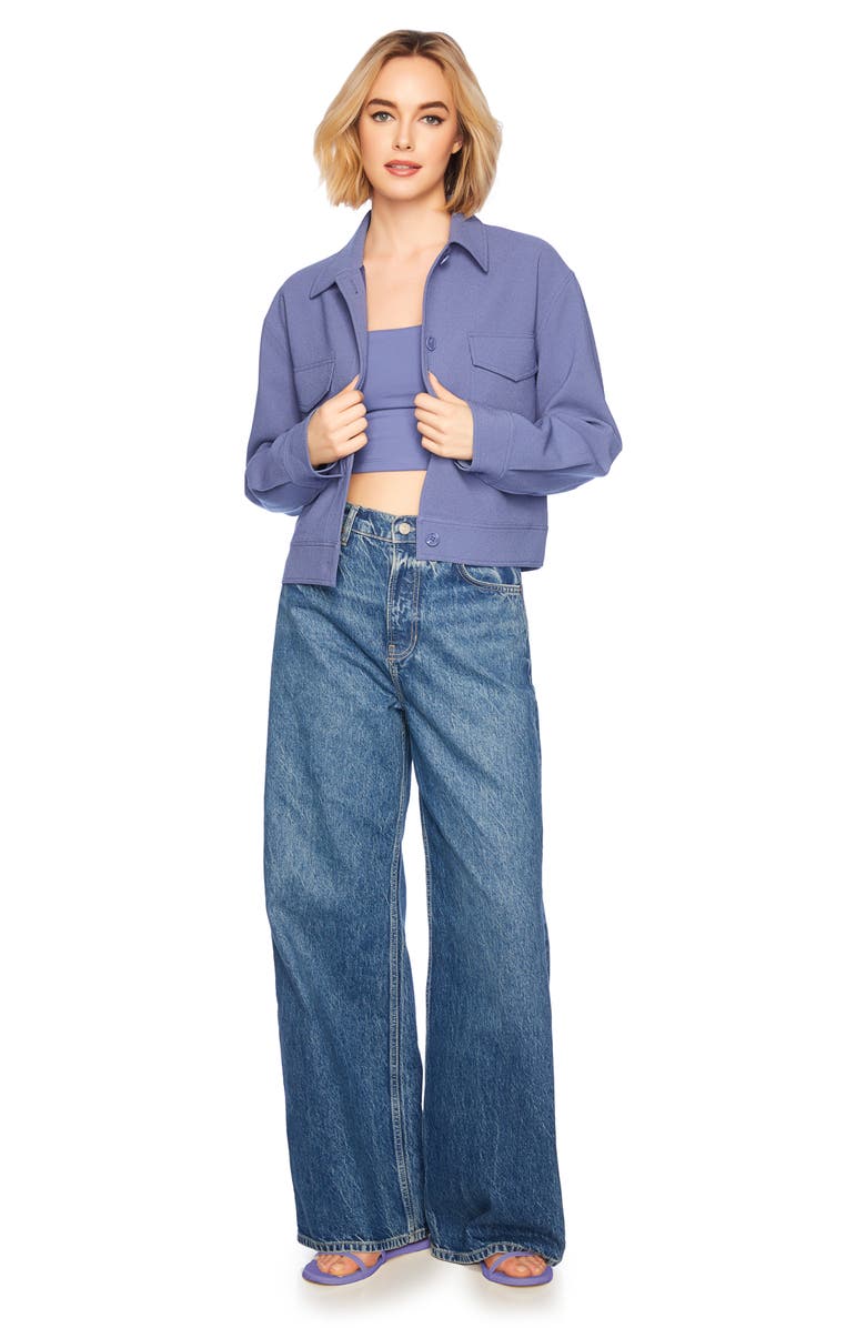 Susana Monaco Pebble Weave Button-Up Jacket, Alternate, color, Mediterranean