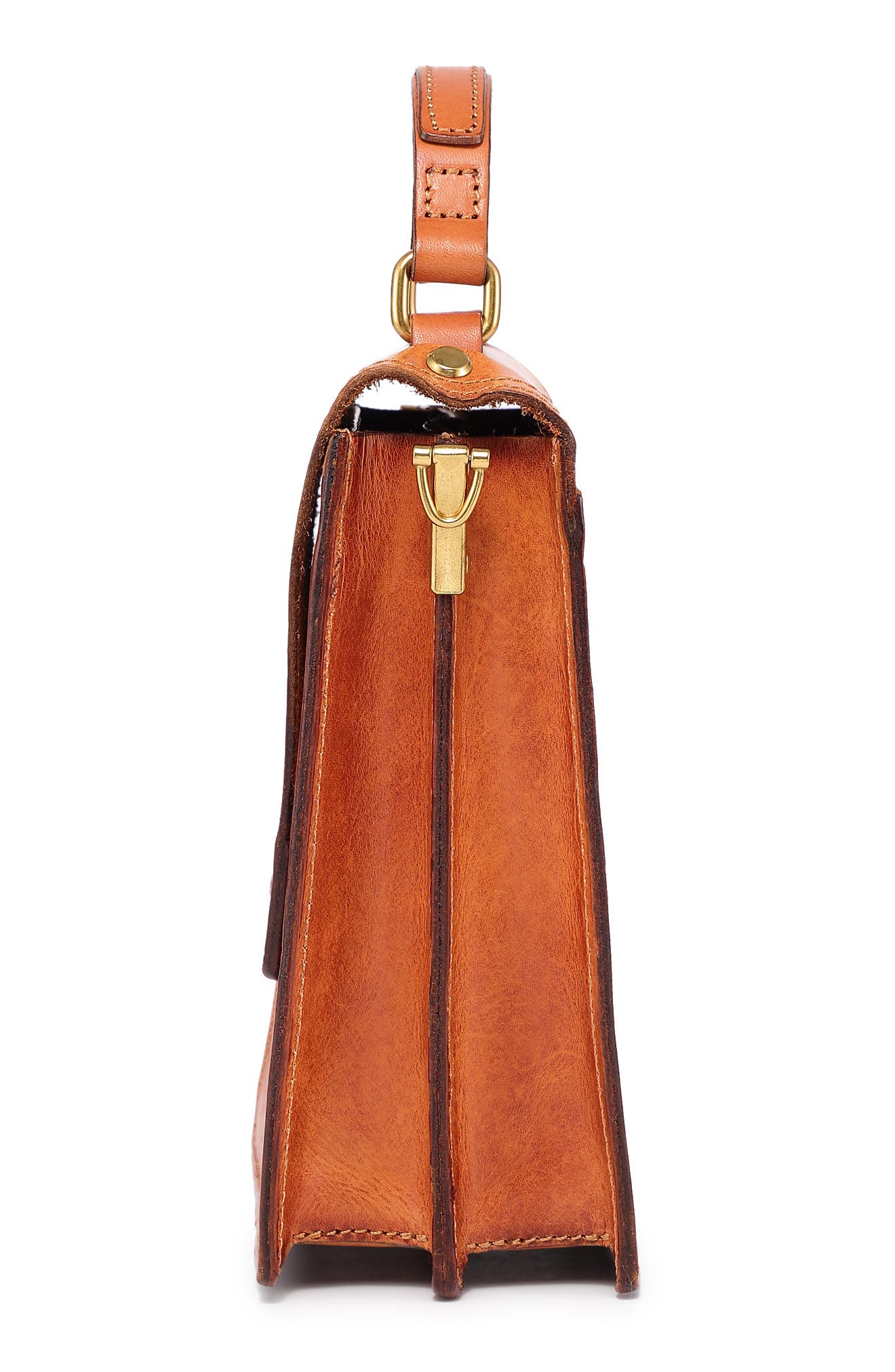 Basswood Leather Crossbody Bag, Alternate, color, CARAMEL