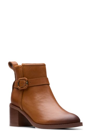 Clarks ® Chamberly Trim Block Heel Boot In Animal Print