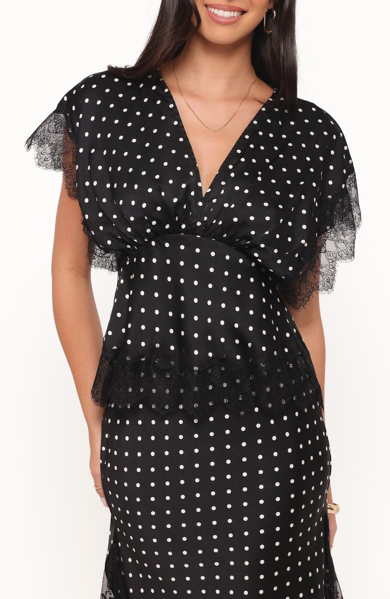 Petal & Pup Ailbhe Top, Main, color, Black Polka Dot