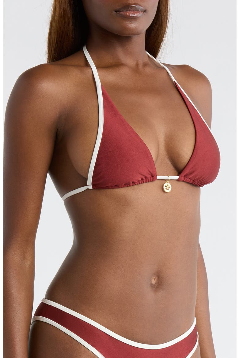 Halter Bikini Top, Alternate, color, CINNAMON SUGAR