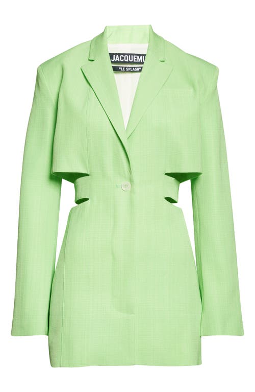 Jacquemus La Robe Bari Long Sleeve Cutout Blazer Minidress In Green